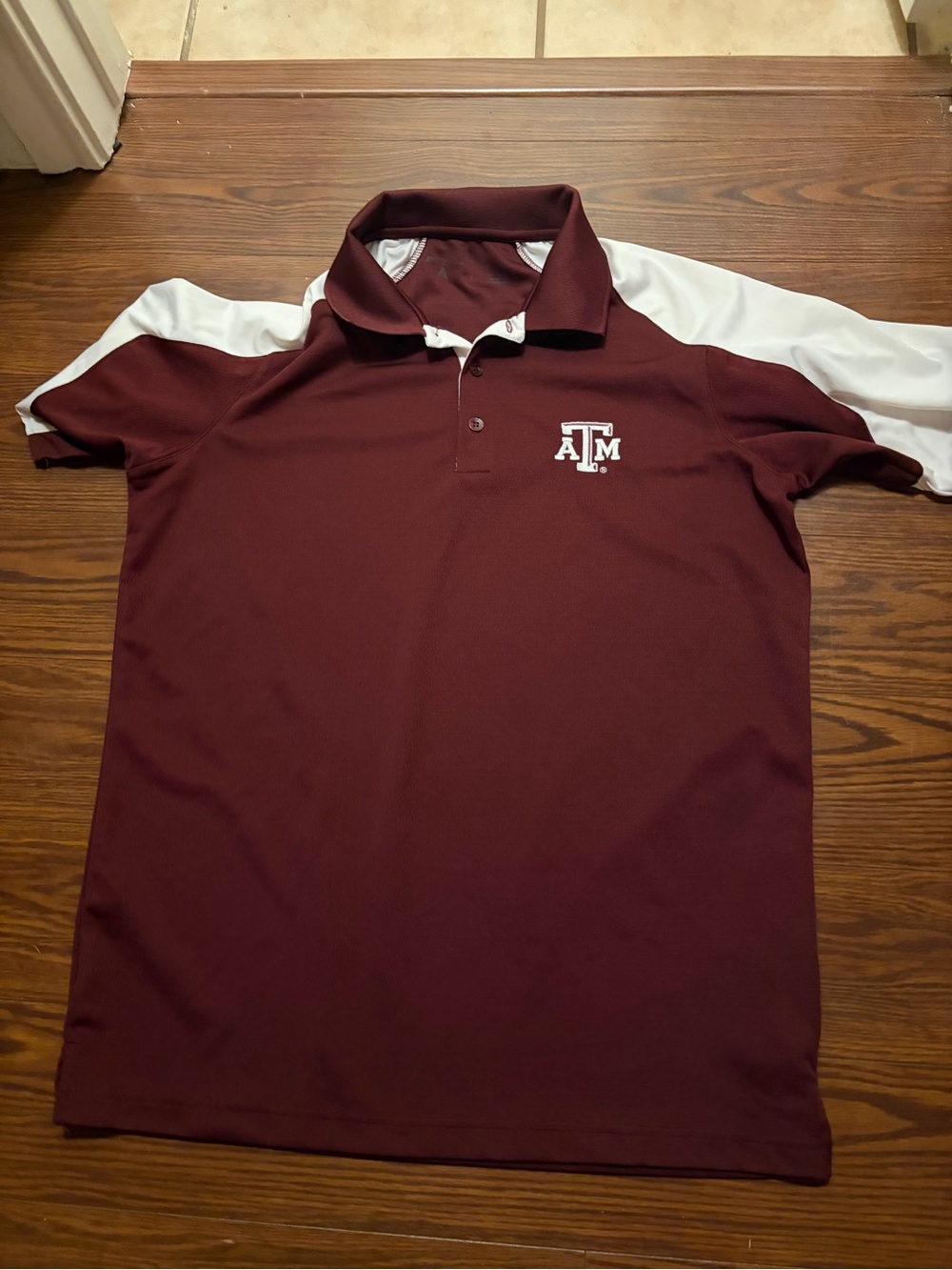 Texas a&m Antigua Maroon & White Polo shirt